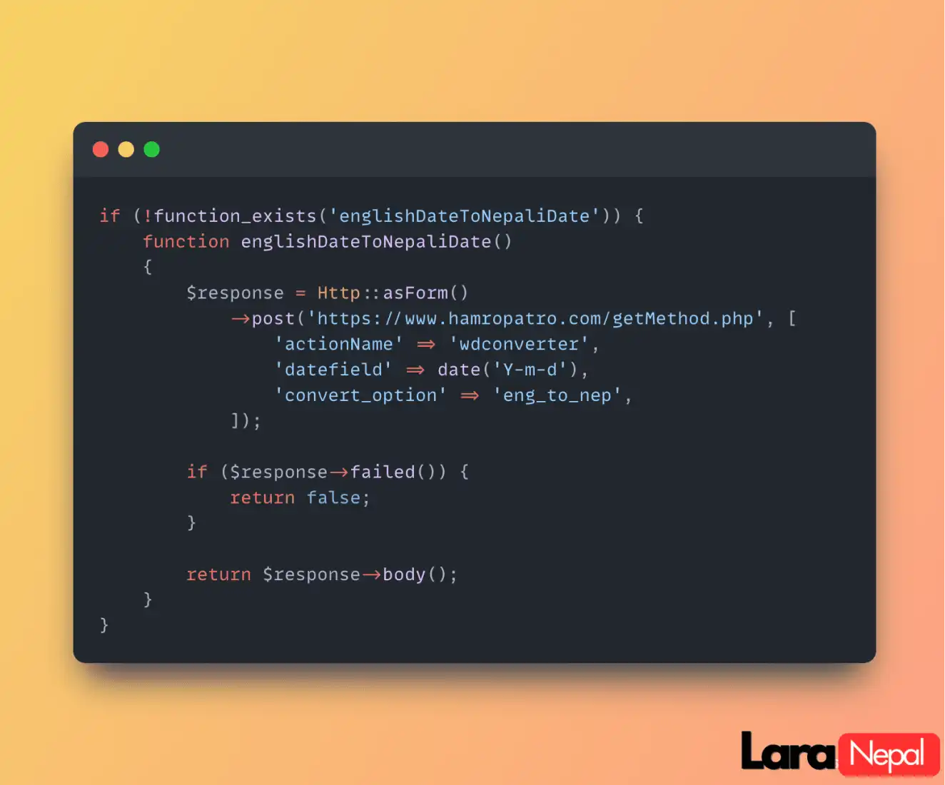 Laravel: How to Implement HamroPatro API for Nepali Date Conversion