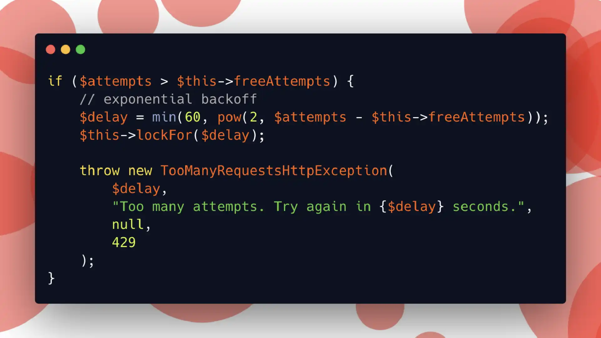 Rate limiting with Exponential Backoff in Laravel